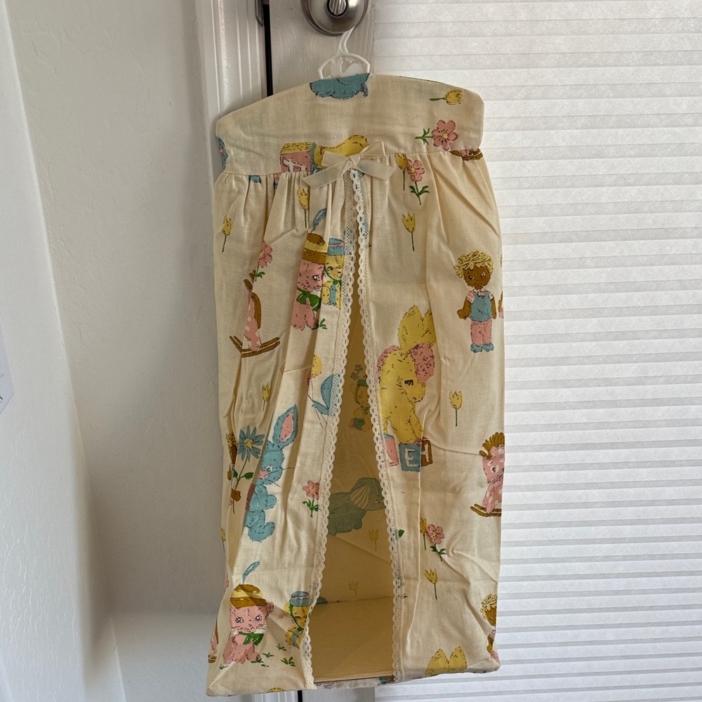Vintage Hanging Diaper whimsical animal print orangizer holder